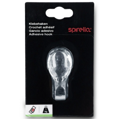 Крючок для ванной Spirella Jewel, пластик, хром, цвет прозрачный