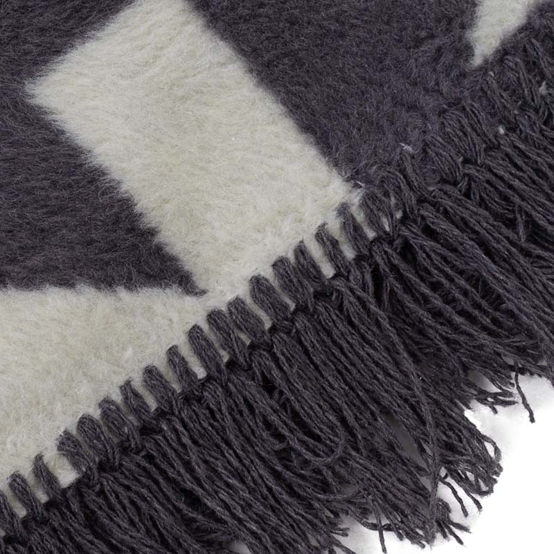 Плед 150x200см Pappel Scotch Jacquard, серый с белым фото 4